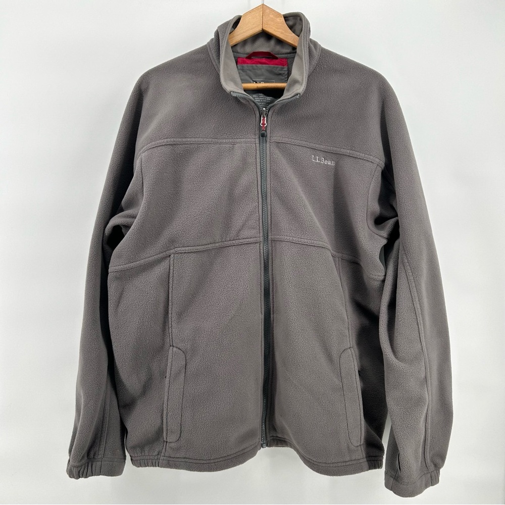 L.L.Bean Sweater Fleece Full-Zip Jacket Large Regular Mens‎ Gray RN71341